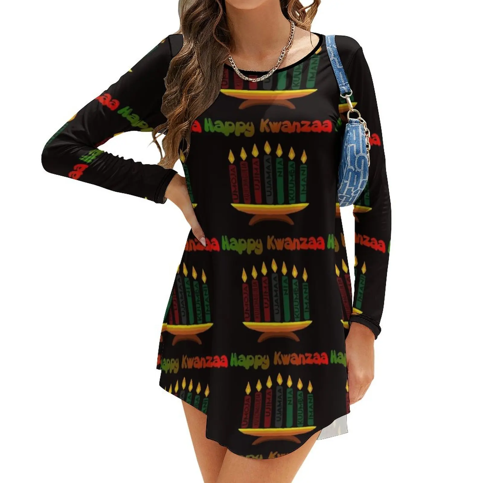 

Happy Kwanzaa Long-Sleeve Dress Party dresses summer dresses womens 2024