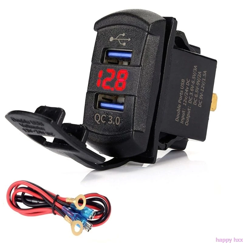 Phone Charger Car Charger Phone Charger Adapter Car Phone Charger 12-24V 3.1A LED Dual USB Car Auto Power Charger Port Socket for Cell Phone iPhone 13 Series Samsung HUAWEI Xiaomi Universal