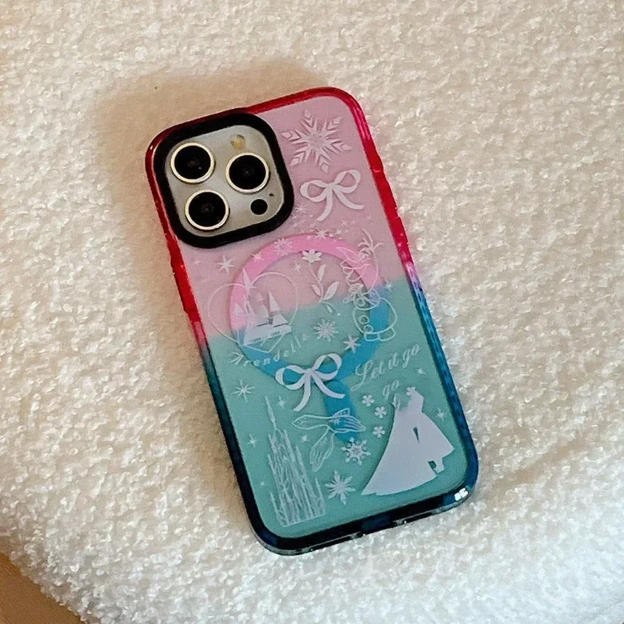 MagSafe Acrylic Snowflake iPhone 11 12 13 14 15 Pro Max Case - Protective iPhone Case with MagSafe