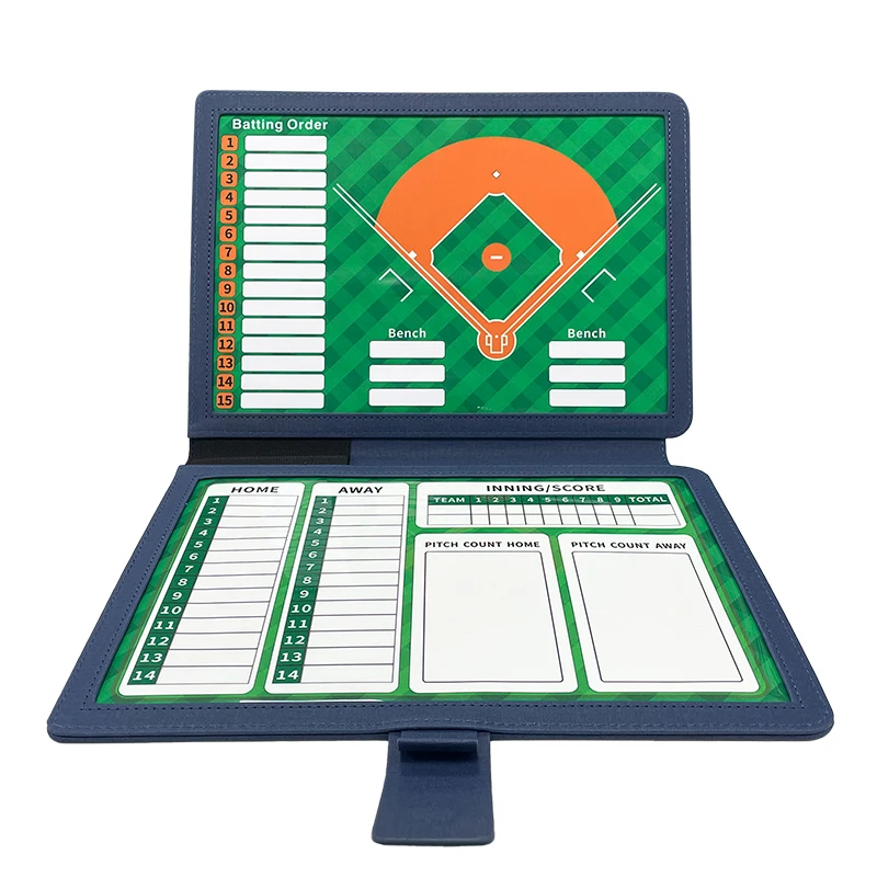 Lavagna da allenamento pieghevole per baseball Lavagna strategica portatile per allenamento di gioco cancellabile scrivibile magnetica su due lati 12,6 x 9,4 pollici