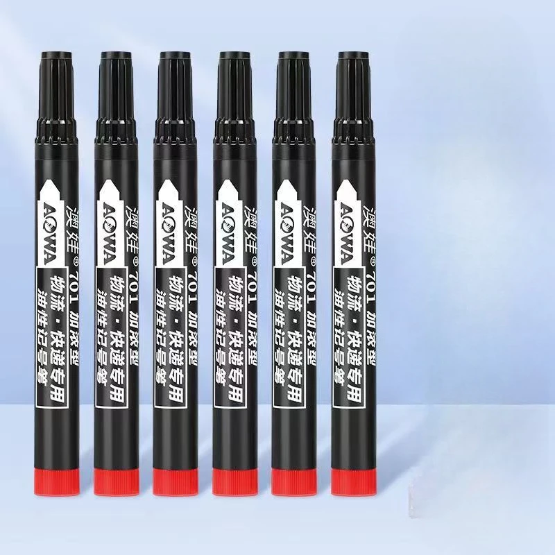 Premium Set of 10 Bold Black Non-Erasable Marker Pens for Permanent Marking and Notation