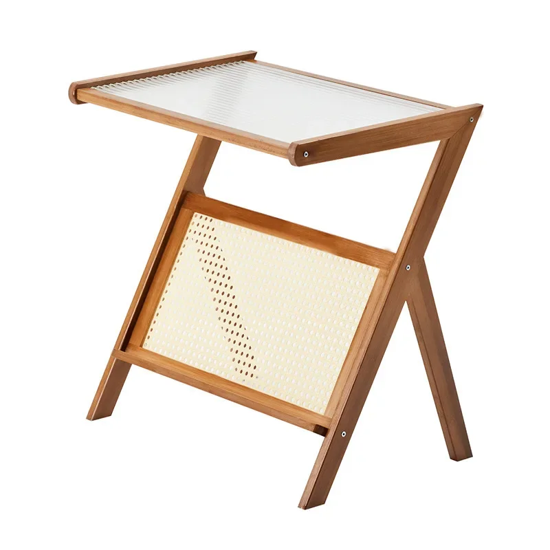 For Sofa Edge Simple Household Black Tea Table Small Bedside Table Modern and Minimalist Balcony Storage Rack Room Furniture