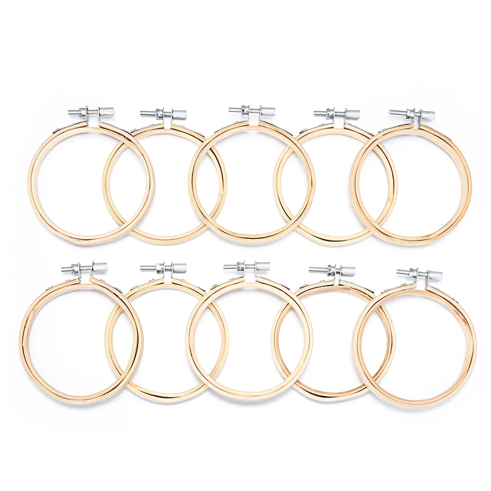 Set da 10 Telai in Legno Bambù Ricamo Cucito da Curtzy – Grande Kit
