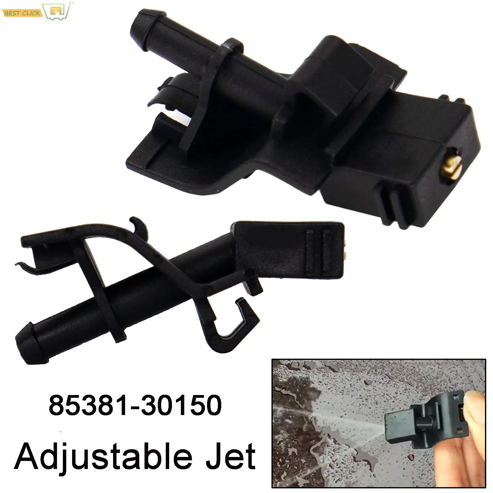 2PcsFrontWindshieldWiperWasherJetNozzle8538130150ForToyotaVenzaMatrix4Runner