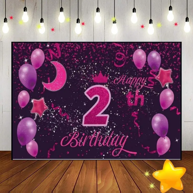 Happy 2Th Birthday Background Red Battesimo Sfondo Princess Game Machine Sweet First Comunione Girls Decoration Hotwheels Party