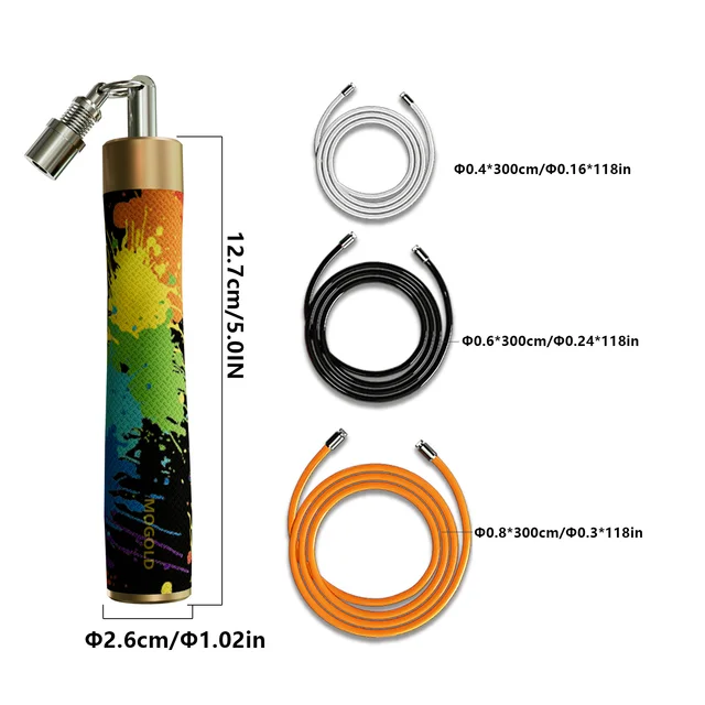 MOGOLD Graffiti Design Skipping Rope – Triple Ropes (4.0/6.0/8.0 mm), Freely Interchangeable & Portable Fitness Tool 4