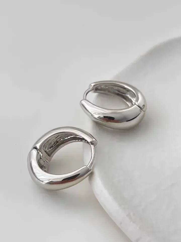 2023 Chunky Gold Hoop Earrings Gold Plated Stud Half Hoop Earrings for Women, Minimalist Jewelry Gift