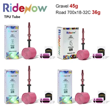 1/4 pz RideNow Ugello In Metallo TPU Tubo Interno 700Cx18-32C/32-47C Bici Da Strada Ghiaia Della Bicicletta Tubo Interno Presta valvola tubo centrale