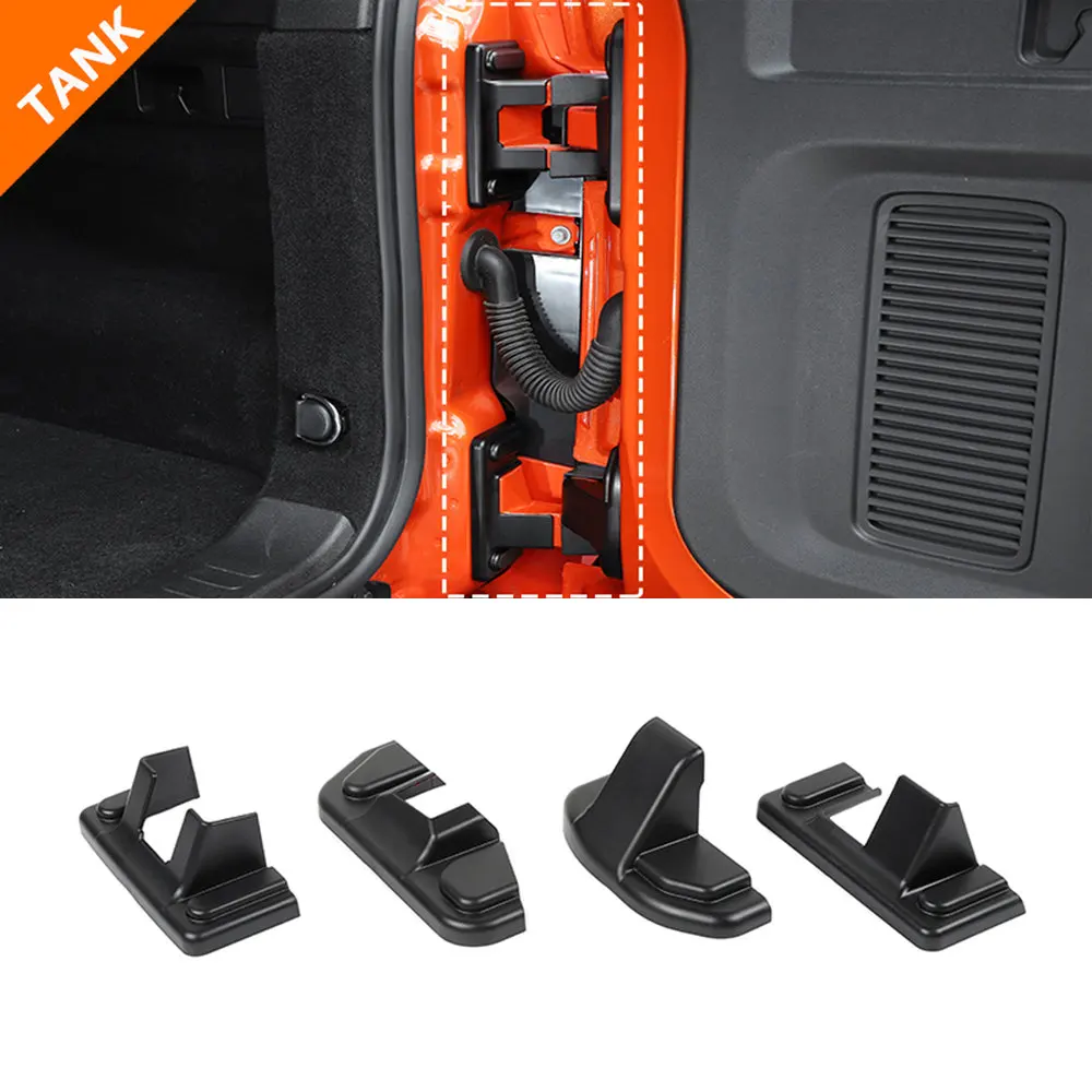 

Car Tailgate Hinge Anti Hit Protection Carbon Black Look Sticker Frame For GWM Great Wall WEY Tank 300 2022 2023 Accessories