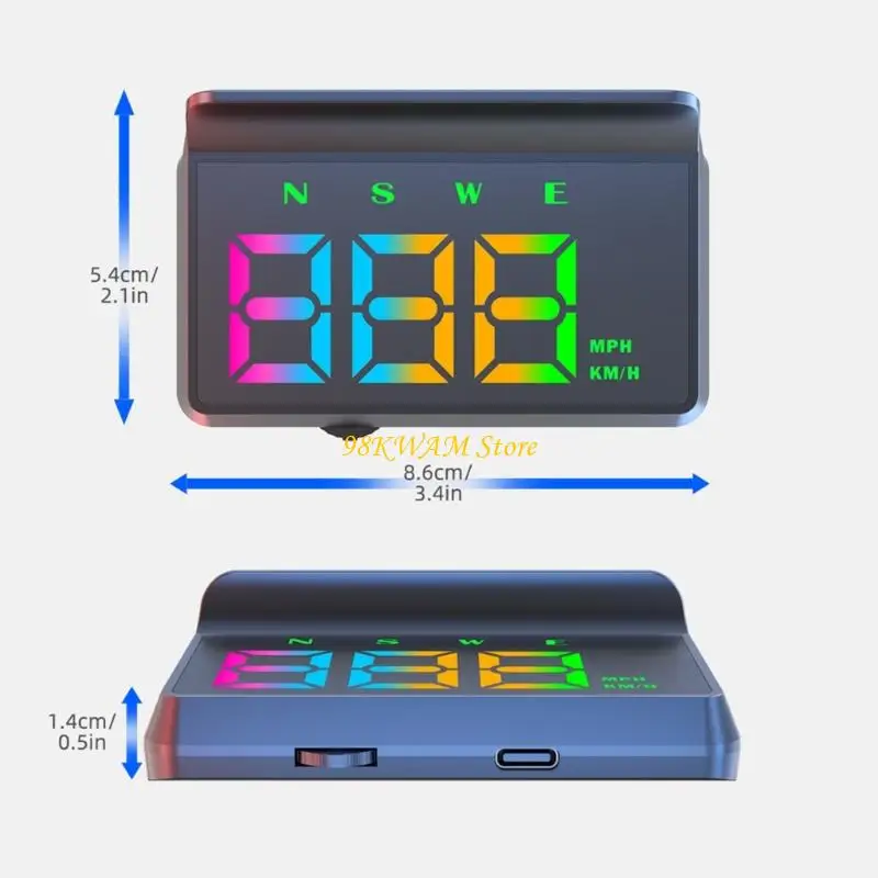 Display HUD universale per auto con navigazione tachimetro a colori e avvisi sicurezza Installazione semplice per tutti i - immagine 6