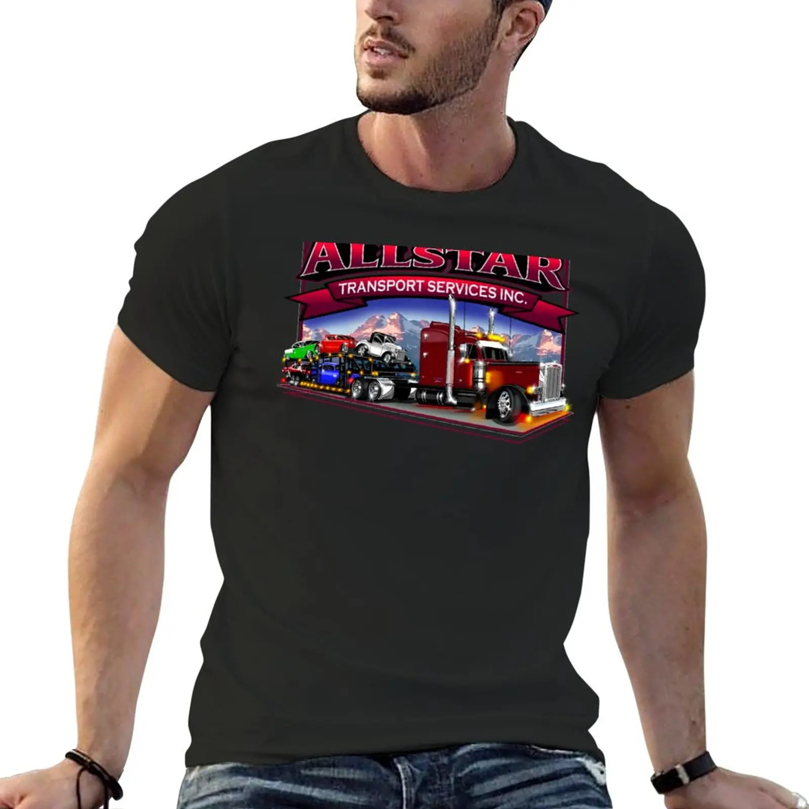 All Star Transport Peterbilt T-Shirt T-Shirt Corta Vintage T-Shirt Heavyweight T-Shirt Anime Clothes Mens Plain T-Shirt