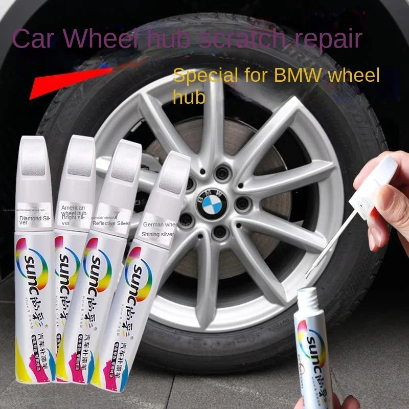 

Car Touch up Pen Adapter for BMW X1 x3 5 Series 3 Series Wheel Hub Car Scratch Repair Paint Fixer Aluminum Alloy Silver Paint