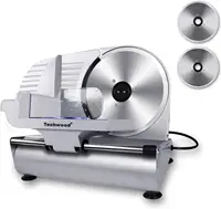 Electric Meat Slicer, 200W Electric Deli Food Slicer with 9” Removable Stainless Steel Blade & Adjustable Thickness Dia 1