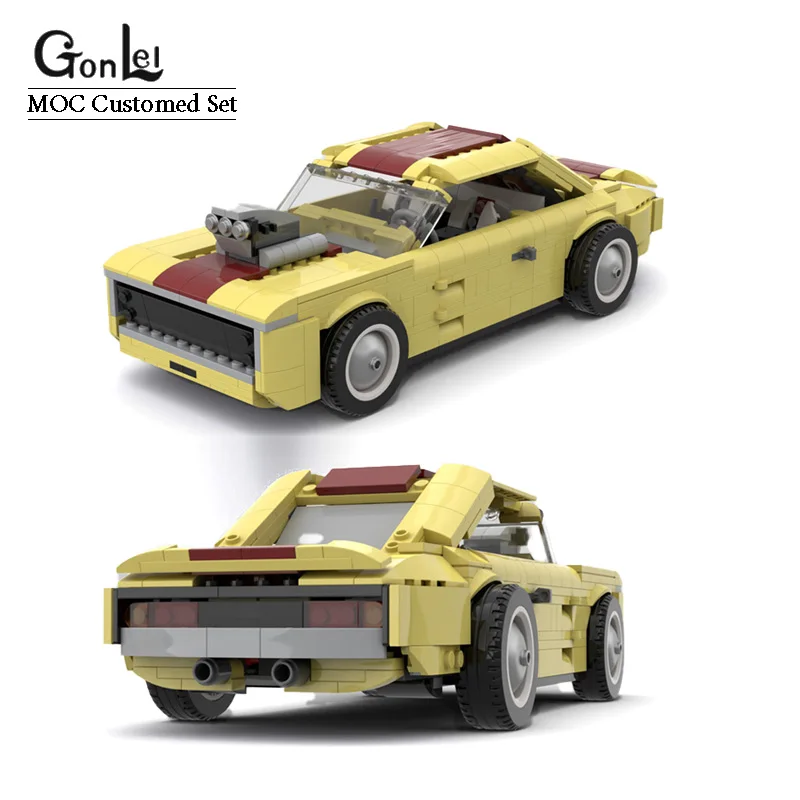 2024 Nuovo Esperto Creativo Moc Dodge Charger 70 'Building Blocks Modello Di Auto Modificato Da Fiat 500 10271 Mattoni Set Giocattoli Fai Da Te Regali