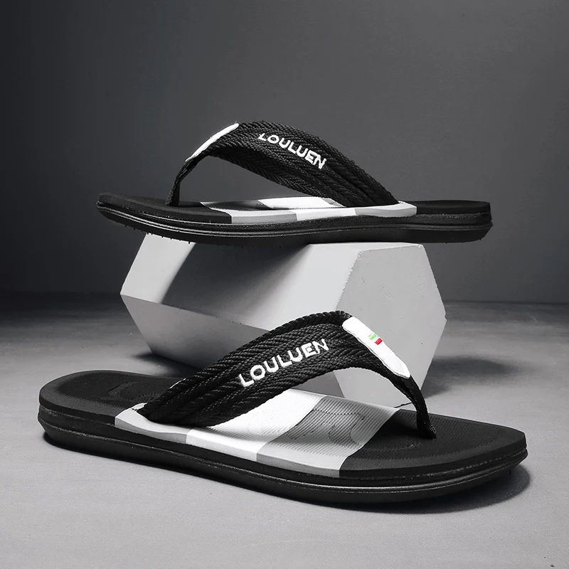 Men's Flip Flop Open-Toe Casual Slip-On Shoes Breathable Comfortable Soft Flat Heel for Spring Summer Autumn - 4