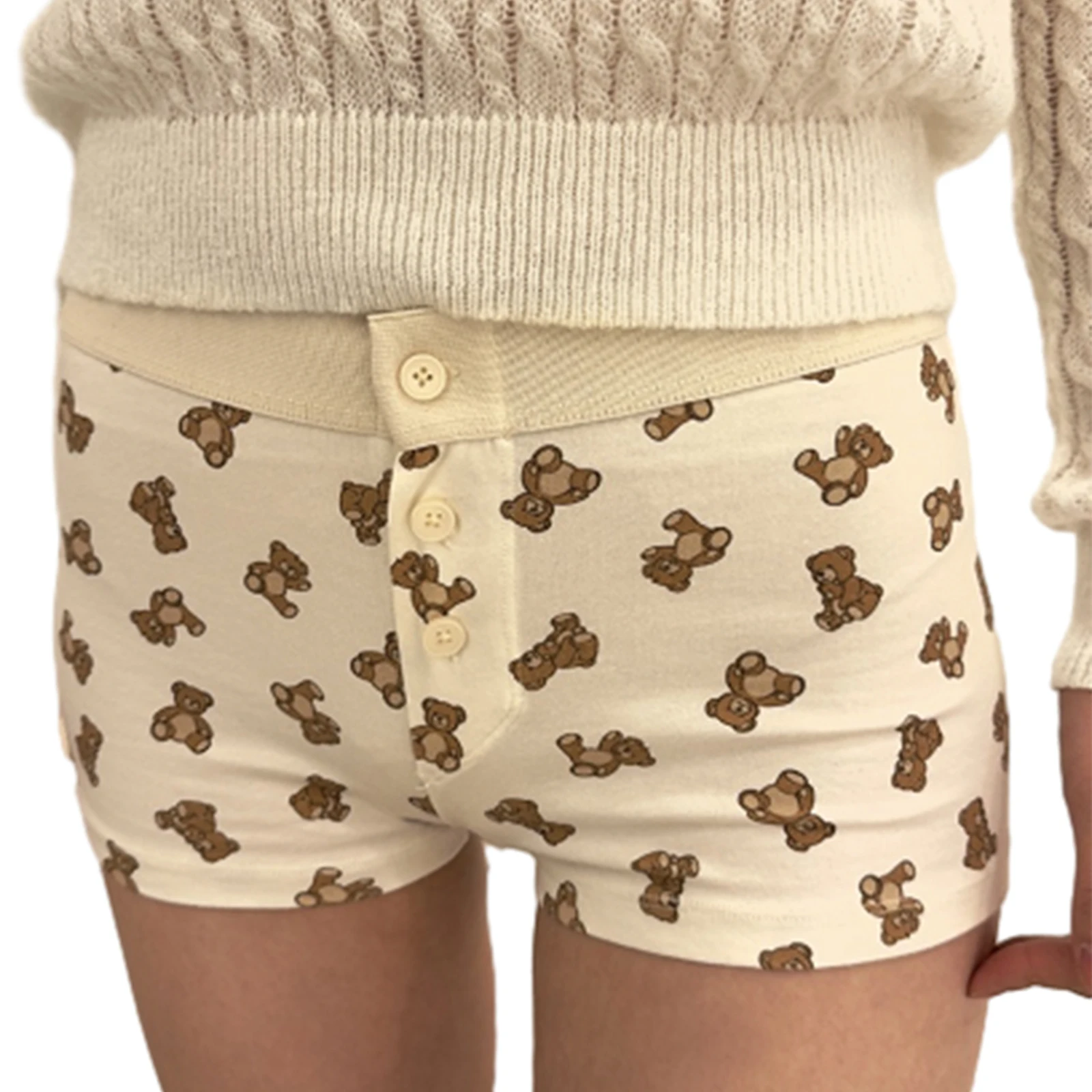 Women Loungewear Shorts Button Floral Print Y2k Fairycore Grunge Low Rise Sexy Micro Shorts Slim Fit Pajama Bottoms Sleep Shorts_ecoleips.com