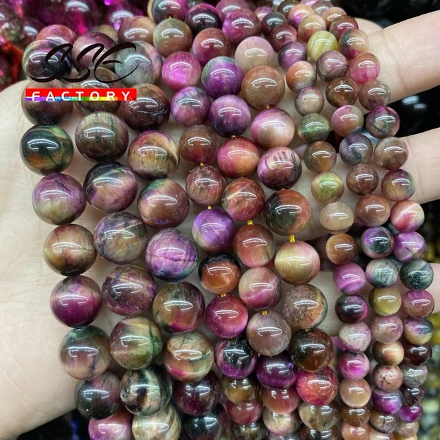 5A Quality Natural Stone Blue Tiger Eye Beads Round Loose Beads 6 8 10 12mm For Jewelry Making DIY Charm Bracelet 15
