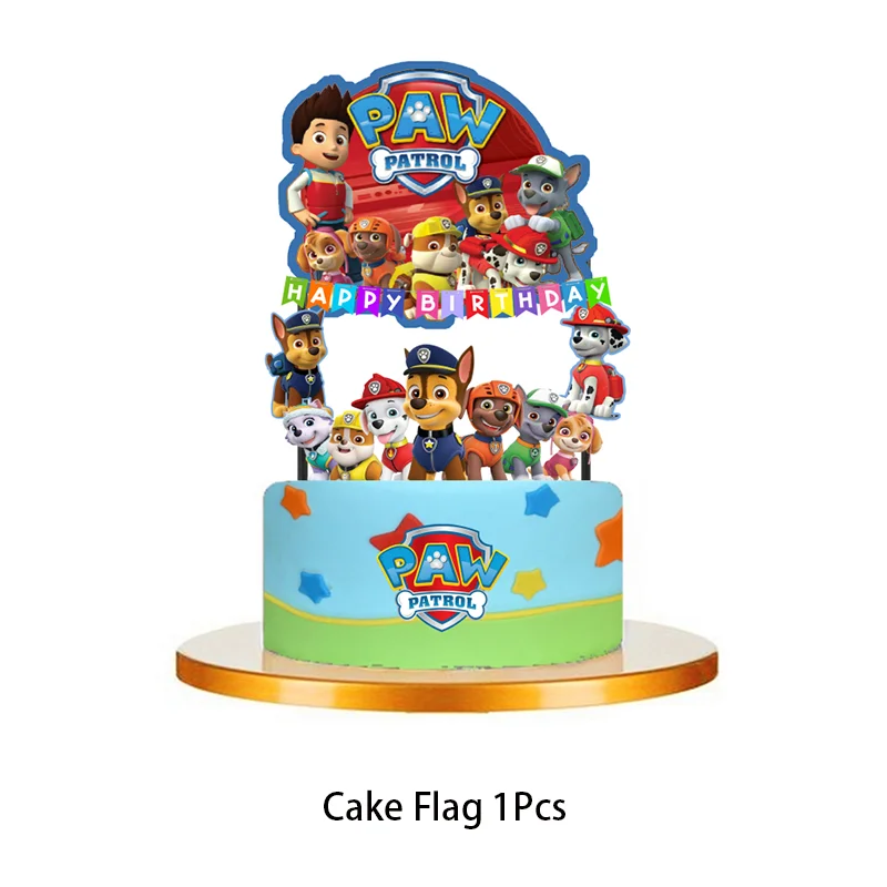 Paw Patrol Cake Topper Personalised *STURDY* Kids Birthday Party Decorations