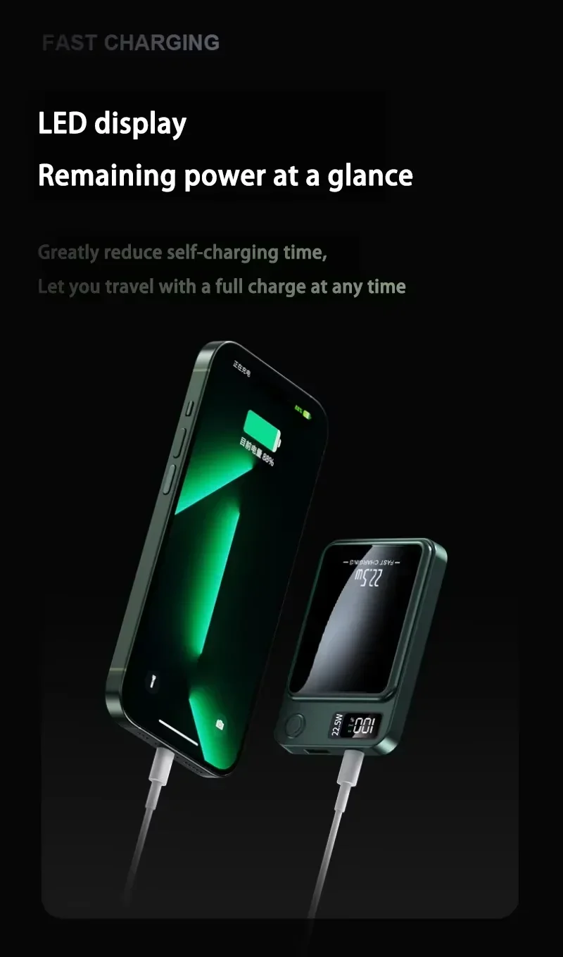 100000mah Capacity Power Bank Magnetic Wireless 22.5w Ultra Super Fast Charging