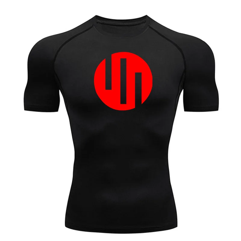 Gym Short Sleeve Running T-Shirt Men's Compression Long Sleeve Shirt Sun Protection Quick Drying Sports Top Black Sportswear 4xl