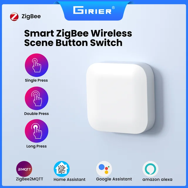 สวิตช์ฉลาดไร้สาย GIRIER ZigBee 3.0 สำหรับระบบอัตโนมัติภายในบ้าน ทำงานร่วมกับ Home Assistant และ ZigBee2MQTT 1