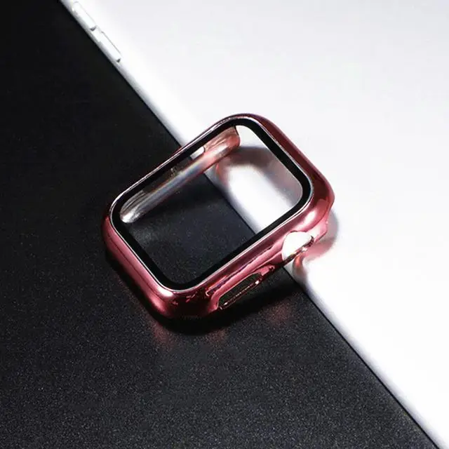 Premium Tempered Glass Hard PC Bumper Case for Apple Watch Screen Protection