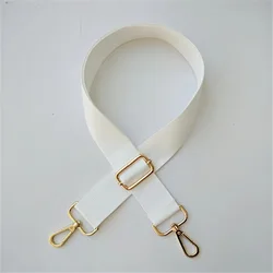 Nylon Adjustable Solid Color Bag Strap - Silver buckle (WHITE)
