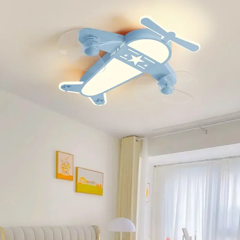 Children Cartoon Creative Lamp Modern Airplane Led Ceiling Lights for Baby Kids Room Bedroom Nursery Indoor Lighting Fixtures