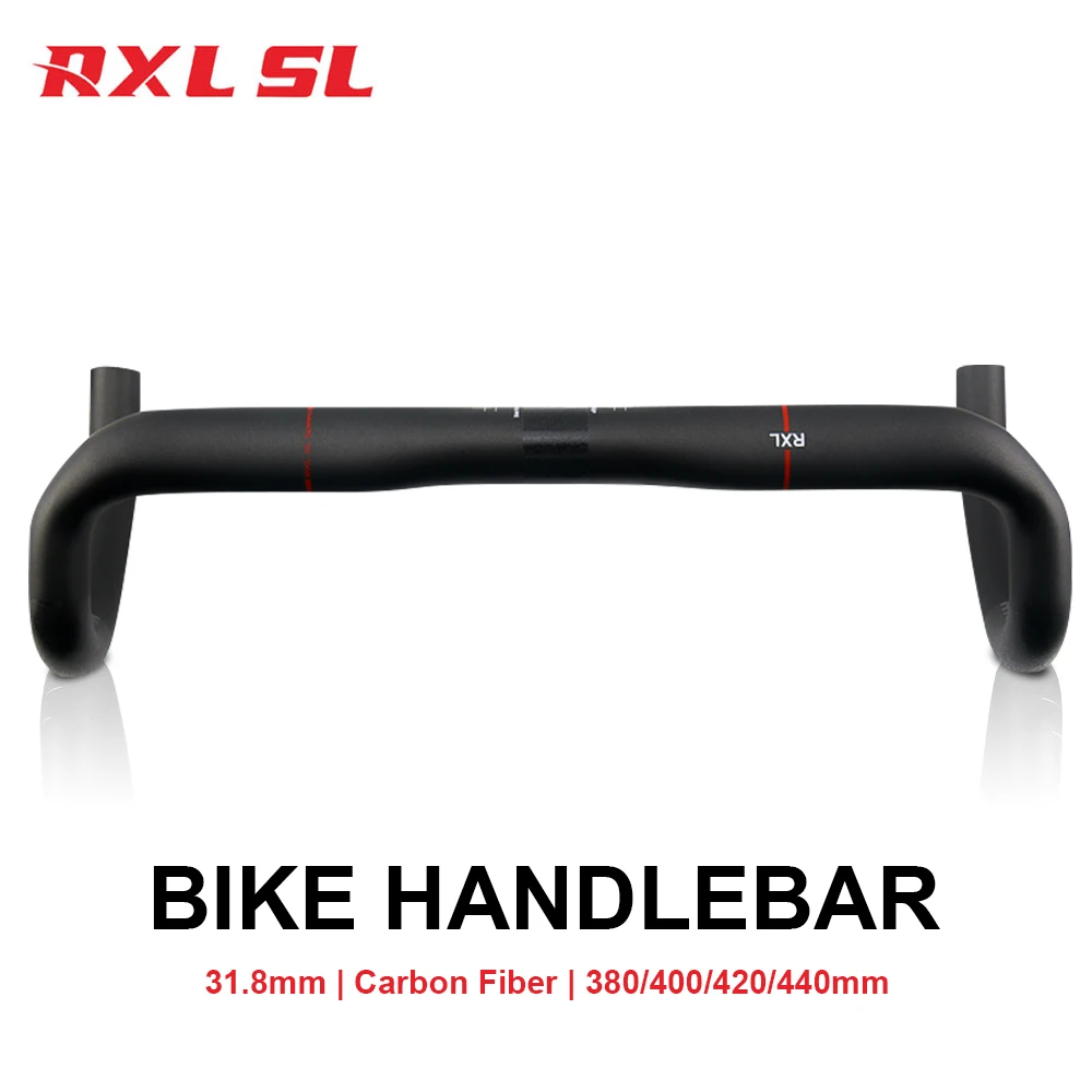 RXL SL Full Carbon Fiber Handlebar 380/400/420/440mm Bent Bar Black Matte/Glossy Finish Road Bike Carbon Handlebar Bicycle Parts
