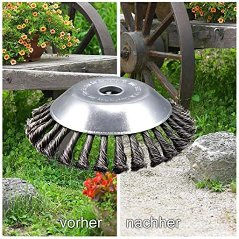 Steel Wire Wheel 150mm Garden Weed Brush Lawn Mower Grass Eater Trimmer Brush Cutter Tools Garden Grass Trimmer Head Weed grass trimmer head