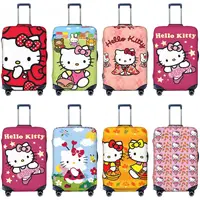 Red Hello Kitty Cat Cartoon Suitcase Cover Vacation Useful Luggage Case Travel Protection 1