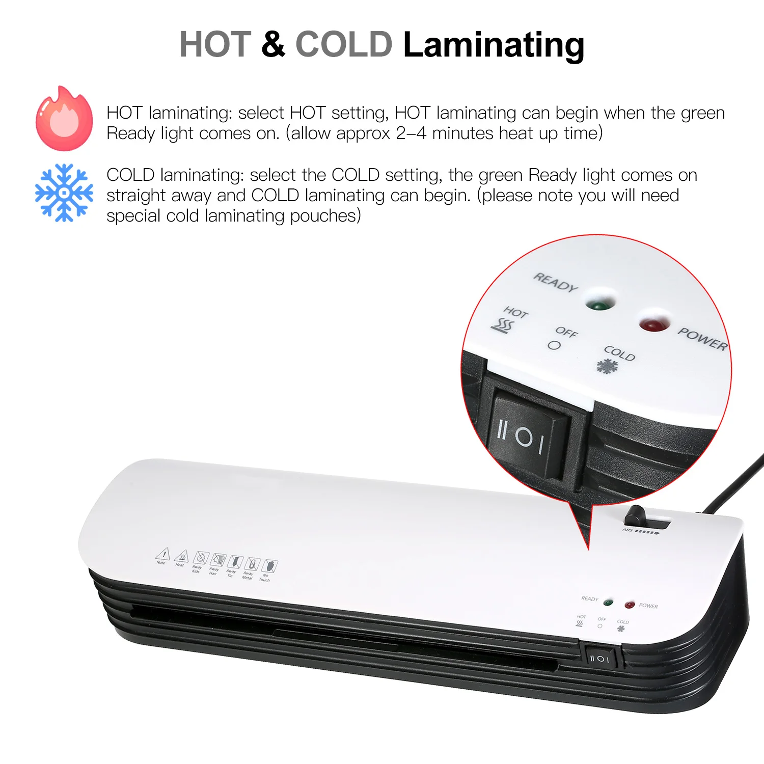 SL299 Laminating Machine A4 Size Hot and Cold Lamination 2 Roller System with 20 Laminating Pouches Paper Cutter Corner