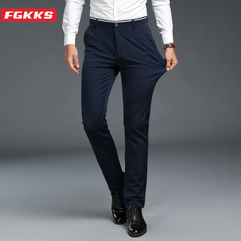 

FGKKS 2023 Casual Suit Slim Pants Men New Design Trend Fashion Hot Selling Pants High-Quality Brand Suit Pants Male