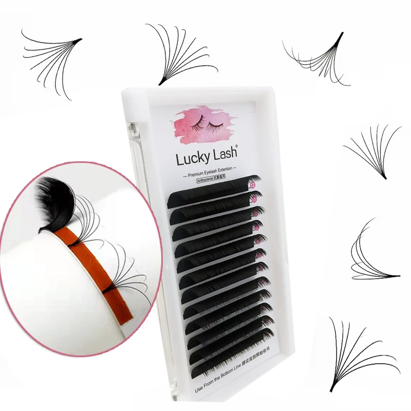 

Lucky Lash 1's Easy Fanning Bloom Eyelashes, Auto Flowering Volume Mink Individual Lashes Thick Natural Eyelash Extension