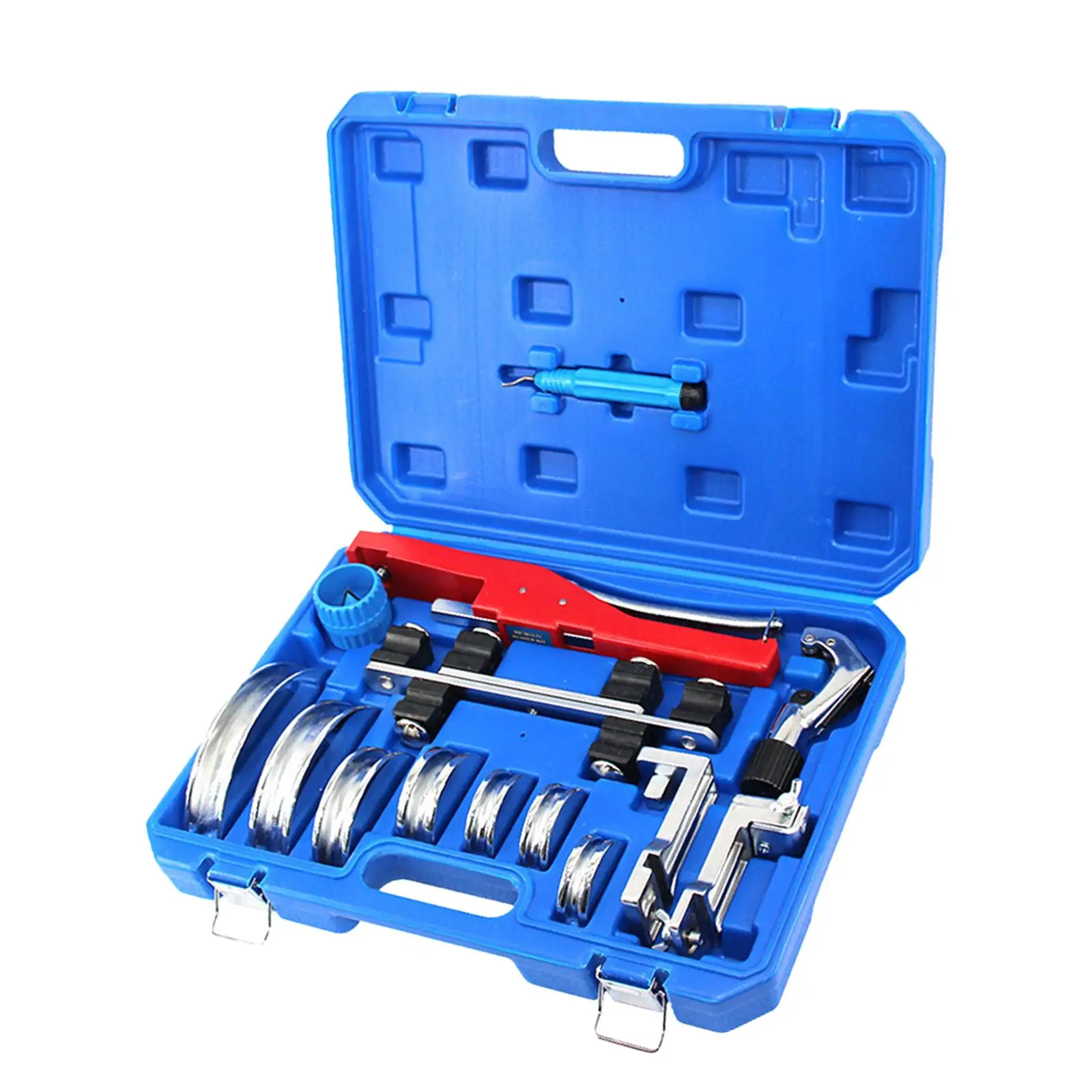 

Copper Aluminum Tube Bender Ratcheting Pipe Tubing Bender Bender 7 Heads 6-22mm Blue Carrying Box for Refrigeration System