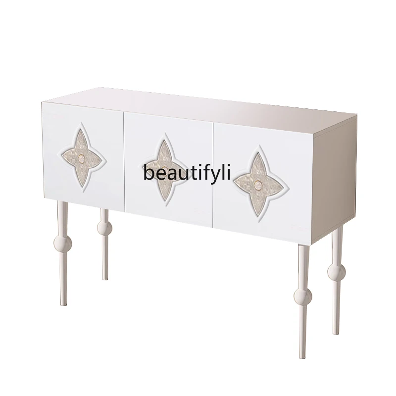 

French Sideboard Cabinet Modern Minimalist Living Room Storage Hallway Locker Cream Style Shell Curio Cabinet