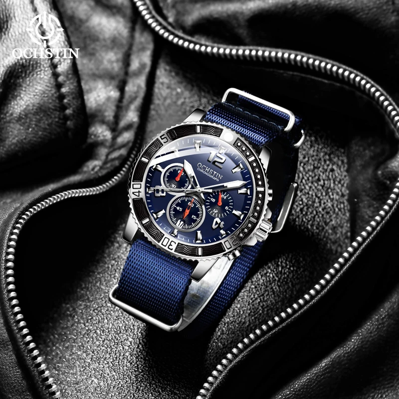 Ochstin 2024 New Creative Nylon Series Personalized Trend Original Multi functional Quartz Movement Men's Watch Quartz Watch