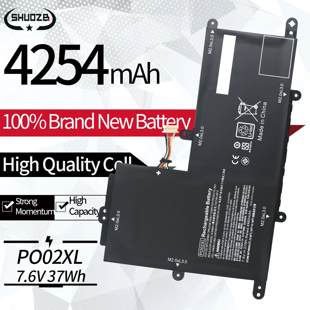 

New PO02XL HSTNN-DB7G Battery For HP Stream 11-Y020WM 11-R014WM 11-R 11-AH 11-AK Pro G2 G3 G4 G5 824560-005 823908-2C1 7.6V 37WH
