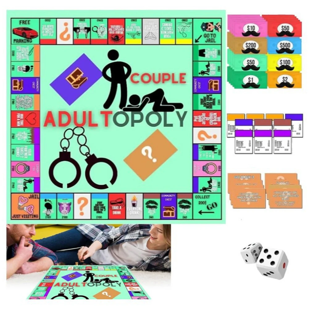 Couple Board Game Adultopoly Board Game Couple Board Game Funny Date Night Couple Interactive Relationship Card for Husband Wife