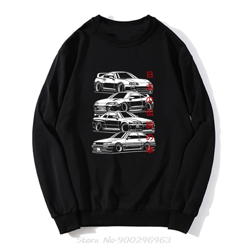 JDM Hoodie Legends Japanisches Auto Sportcar Automotive Mann Erwachsene Tops Neuheit Sweatshirt Crew Kleidung Baumwolle Hip Hop Streetwear