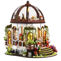 DIY Wooden Miniature Model Kit Hanging Garden Casa Doll Houses 3D Puzzle Dollhouse With Furniture for Friends Christmas Gifts 1