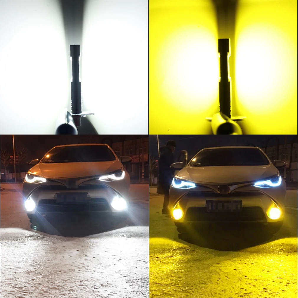 2Pcs Canbus LED Light Bulb H1 H3 Car LED Headlight Mini Size Design Wireless Fanless For Auto Lamp White Yellow 12V led car lights led lights led bulbs led headlights led car headlights