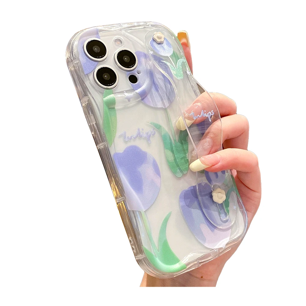 Tulip Flower Wrist Strap Phone Holder Case