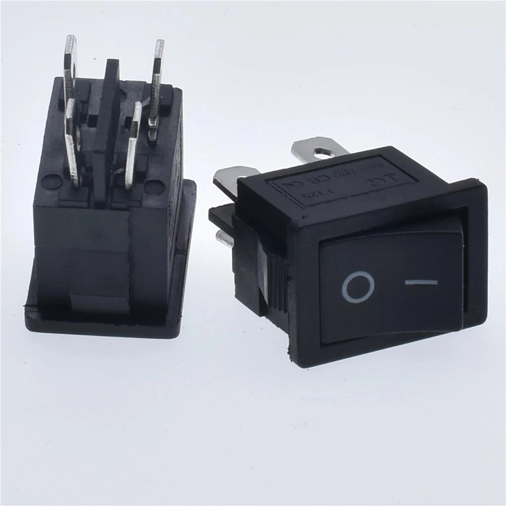 5 PCS/LOT KCD1 4 Pin 21*15mm ON-OFF Boat Car Rocker Switch 6A/250V AC 10A/125V AC Mini Black On/Off  two position toggle Switch 16a 250v 20a 125v 3 контактный ac rocker switch kcd3 переключатель 5 шт