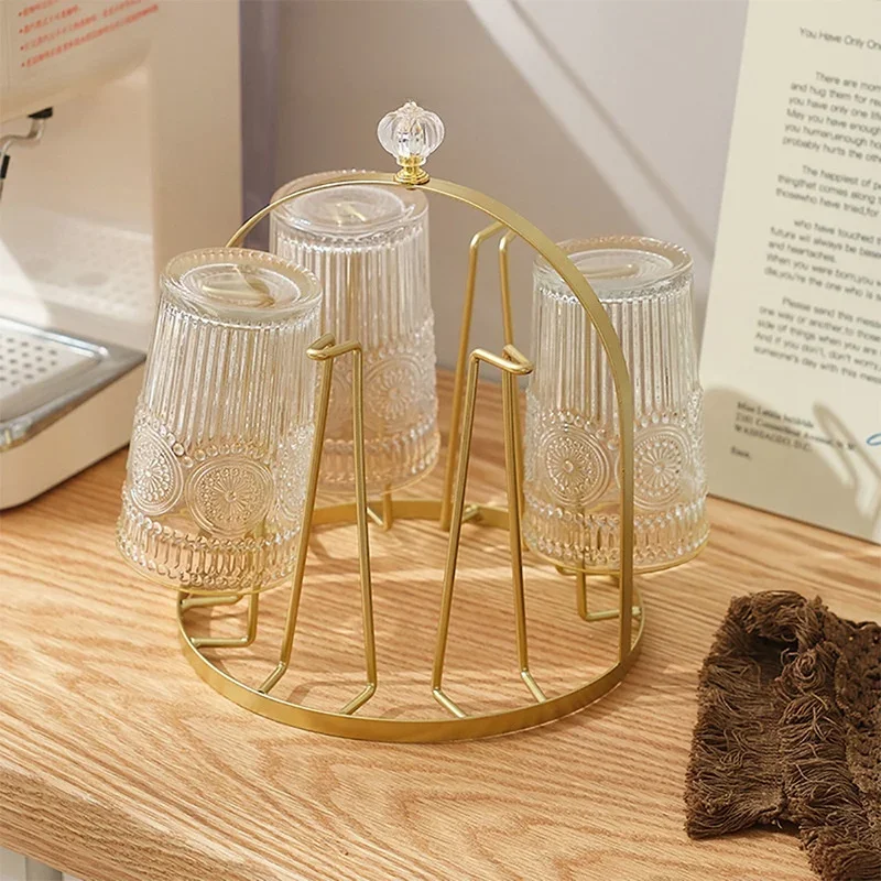 Glass Cup Drying Rack Saving Space Mugs Cups Organizer Sports Bottle Draining Organizer for Kitchen Countertop Bar Home Kitchen 4