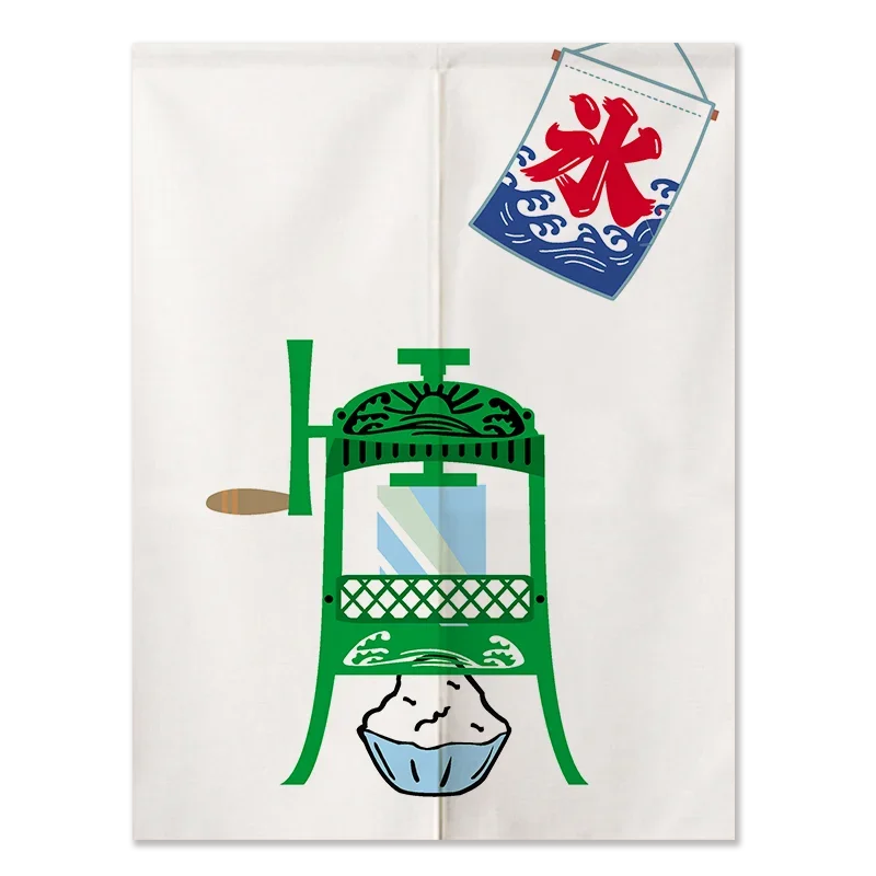 Japanese Shaved Ice Door Curtain Milk Tea Cold Drink Shop Kitchen Half Curtain Door Head Decorative Curtain Noren 5