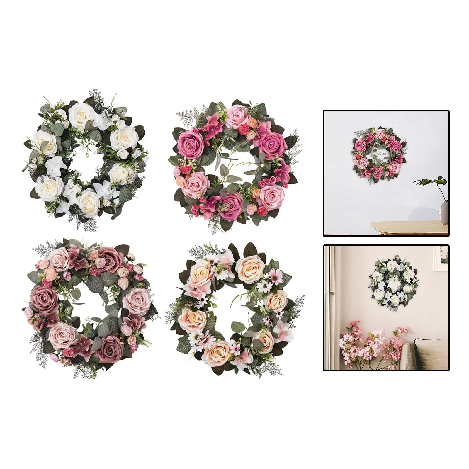 Handmade Artificial Wreath Floral Swag Flower Wreath for Home Decor