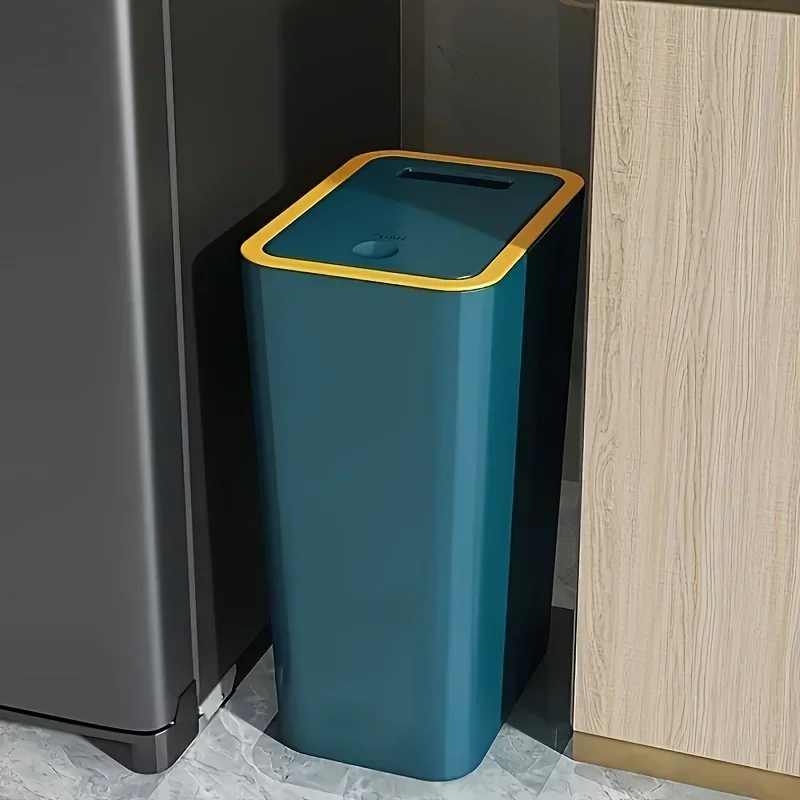 Odor Proof Trash Can - Modern Leakproof Kitchen  Bathroom Bin