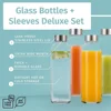 280ml/360ml/550ml Glass Water Bottle High Temperature Resistant Sport Bottle with Protective Bag BPA Free Travel Drink Bottle 4