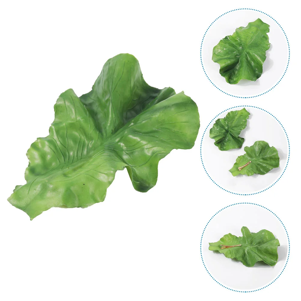 Fake Lettuce Leaves Artificial Vegetables Lettuces Alligator Hair Clip Vegetable Hairpin Hair Clip Cute Hair Accessories Sweet 4 pack mini potted succulents fake succulents pot ceramic artificial simulation plants sets